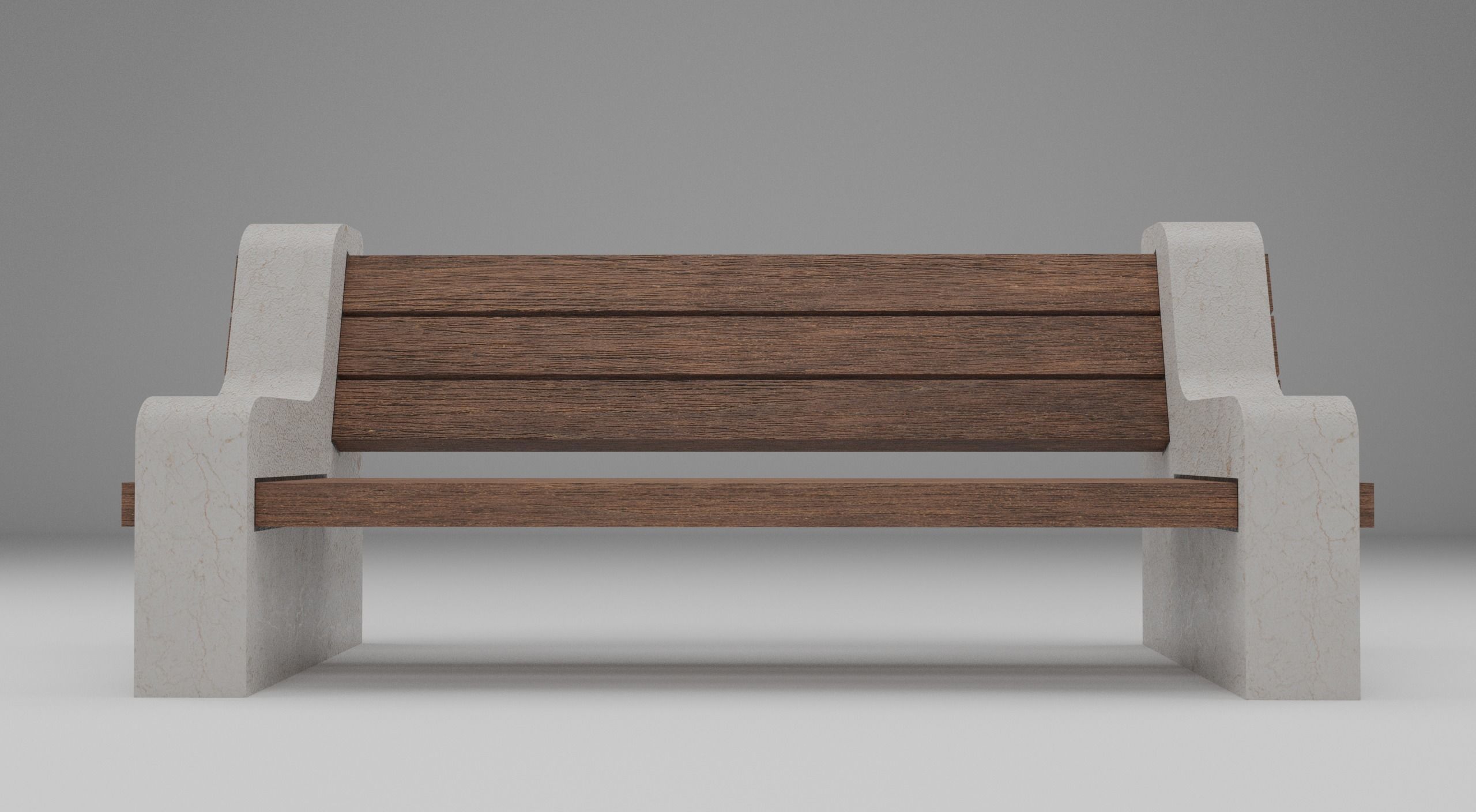 Park Bench Low-poly Low-poly 3D model_1