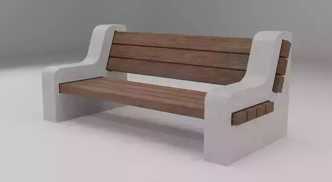 Park Bench Low-poly Low-poly 3D model