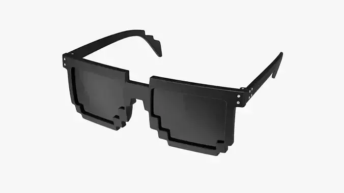 Pixel style glasses black 3D model