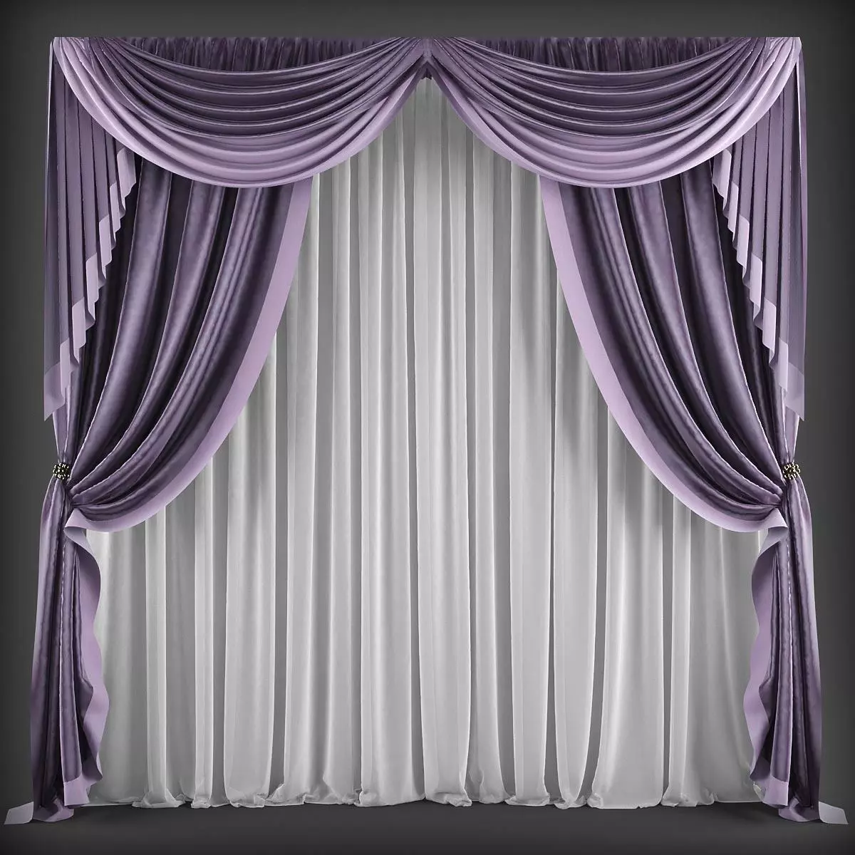 Curtain 3D model 163 Low-poly 3D model_0