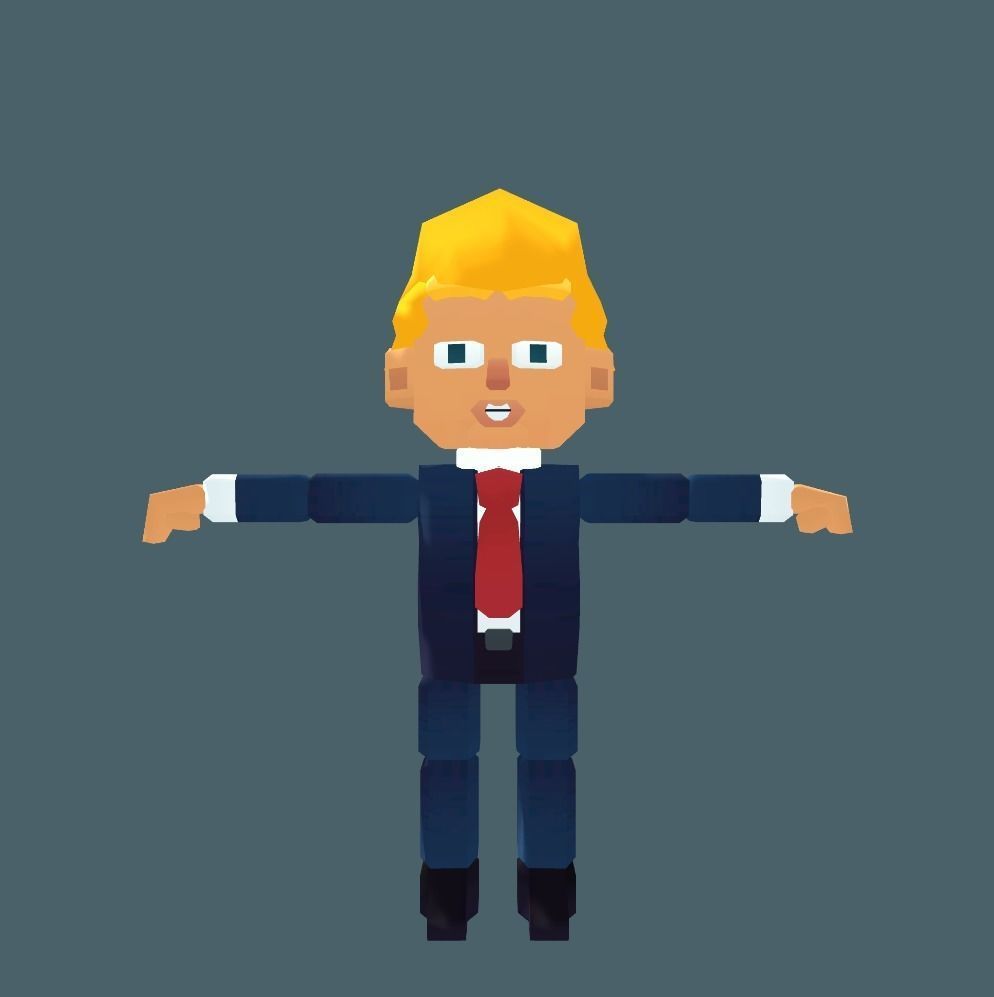 Trump Animation Model 3D model Trump Politician Rigged Cartoon Character VR / AR / low-poly ...