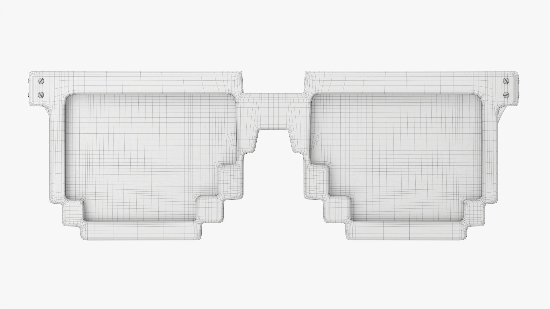 Pixel style glasses blue 3D model_12