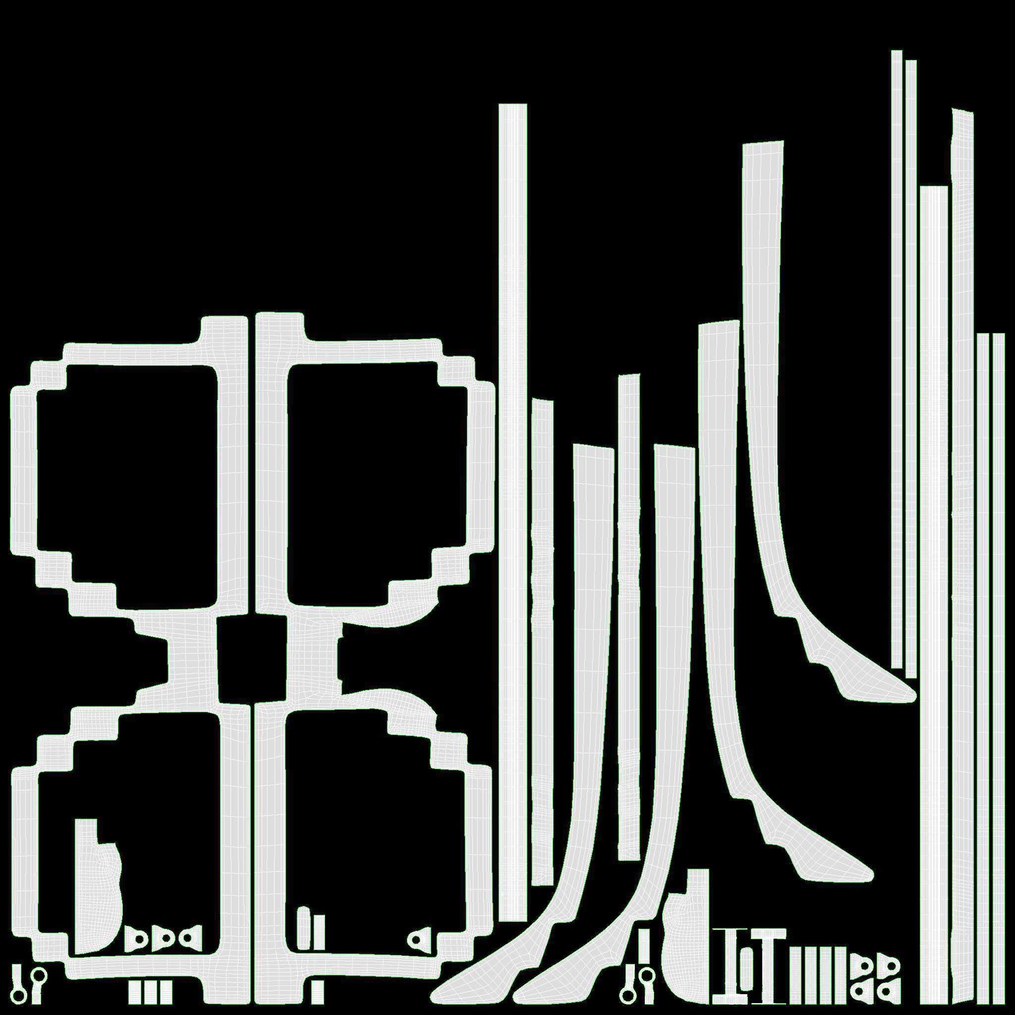 Pixel style glasses blue 3D model_16