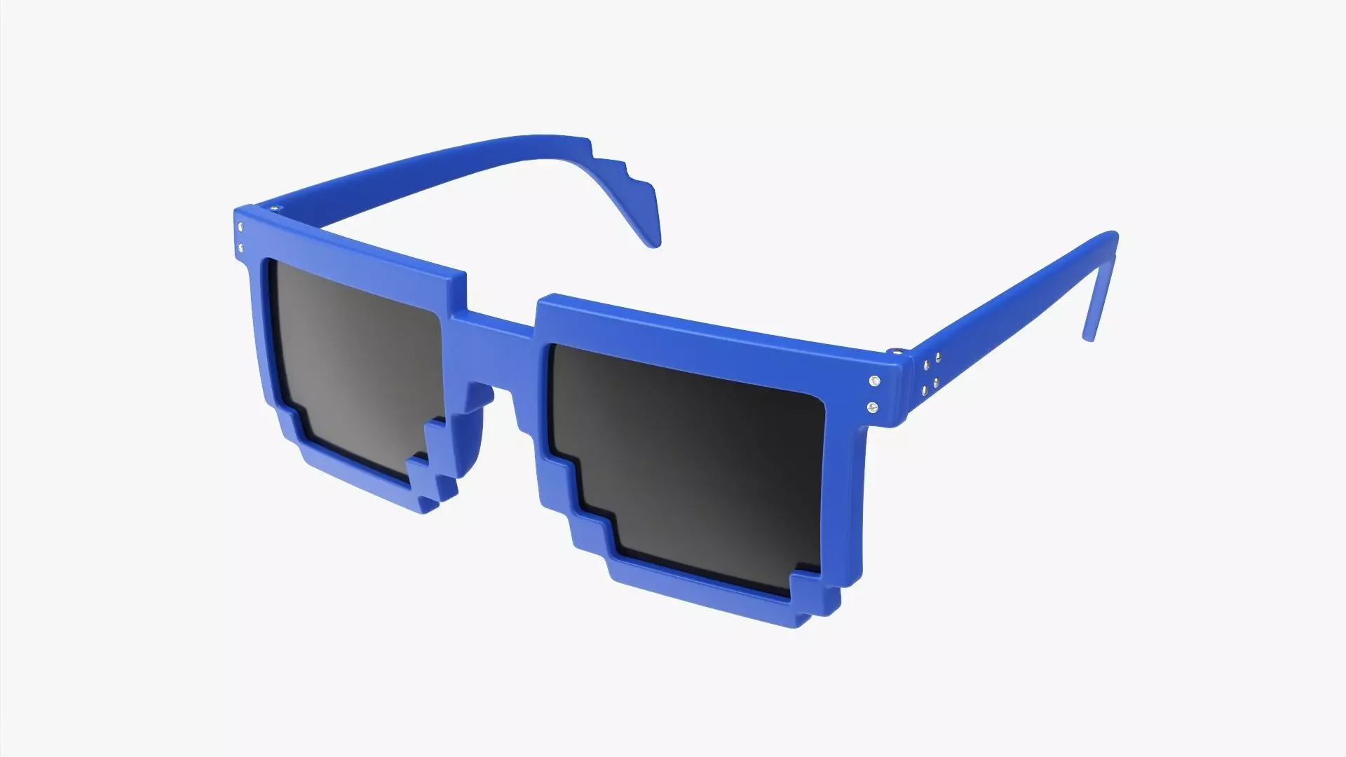 Pixel style glasses blue 3D model_0