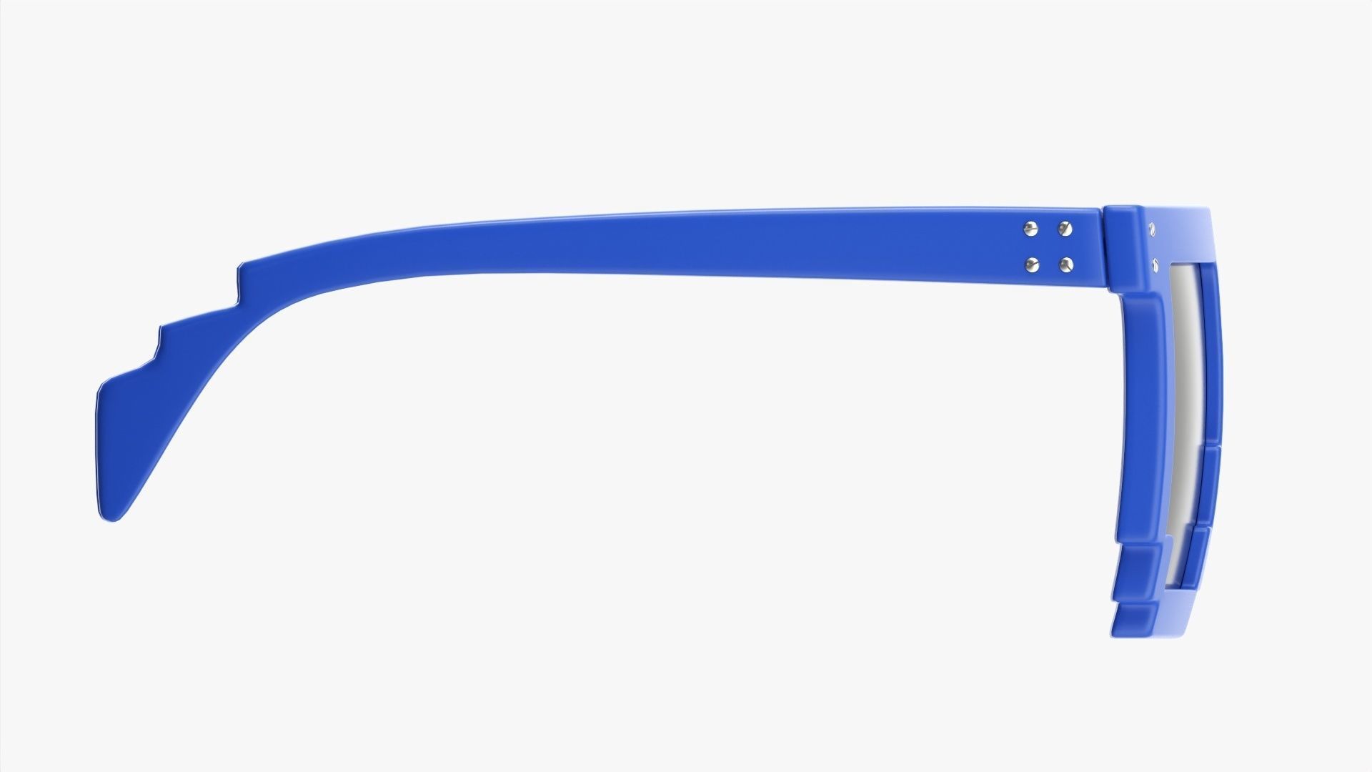 Pixel style glasses blue 3D model_6
