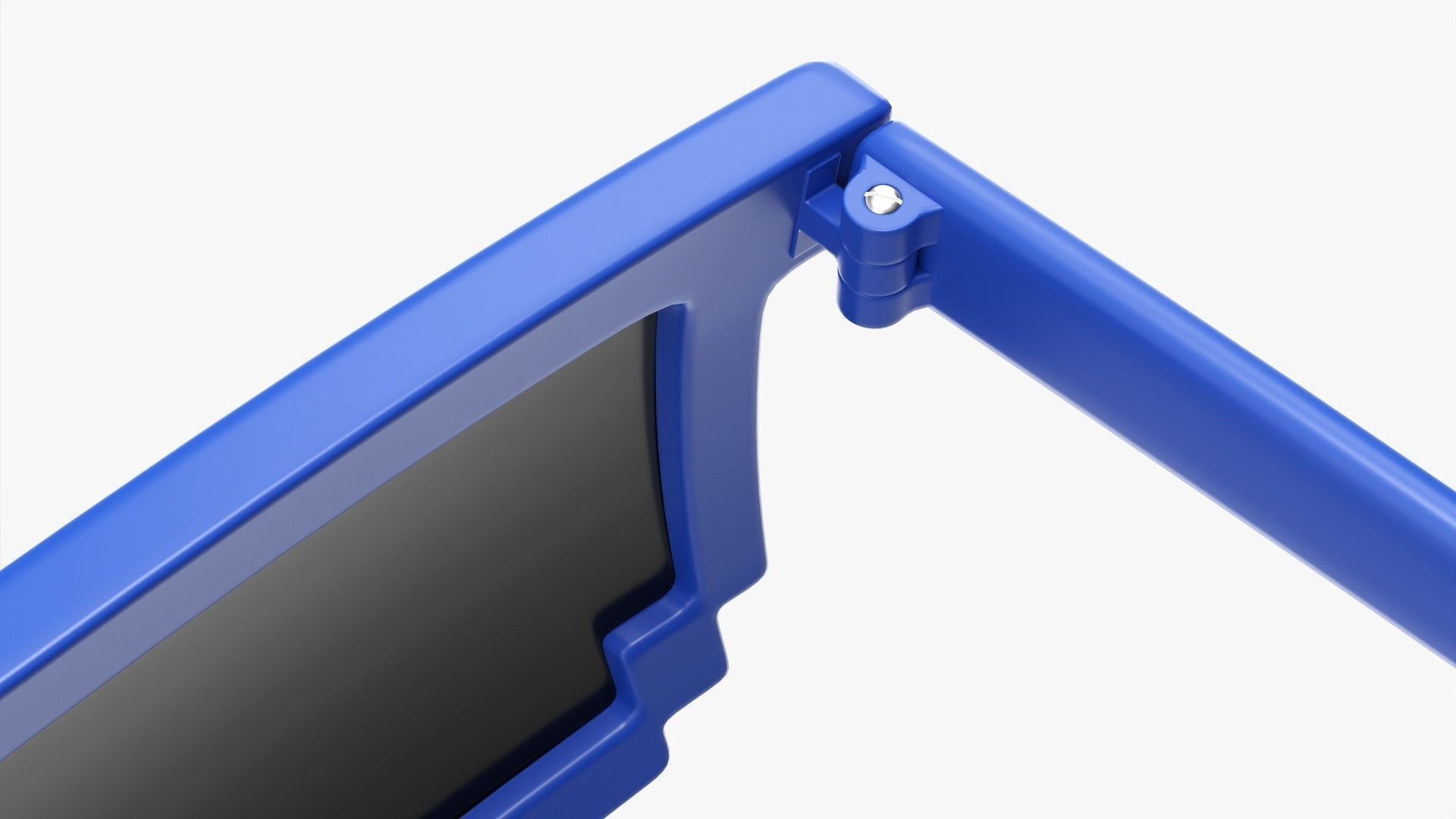Pixel style glasses blue 3D model_4