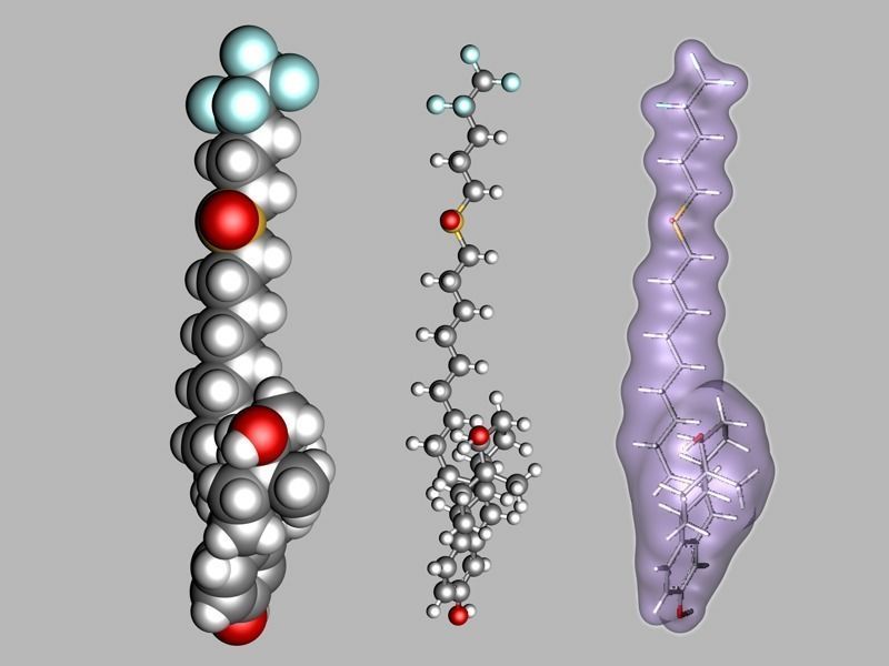 Fulvestrant molecule 3D model_1