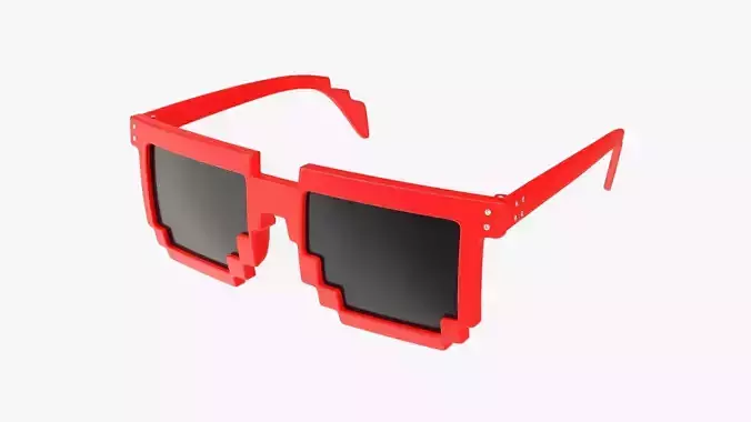 Pixel style glasses red