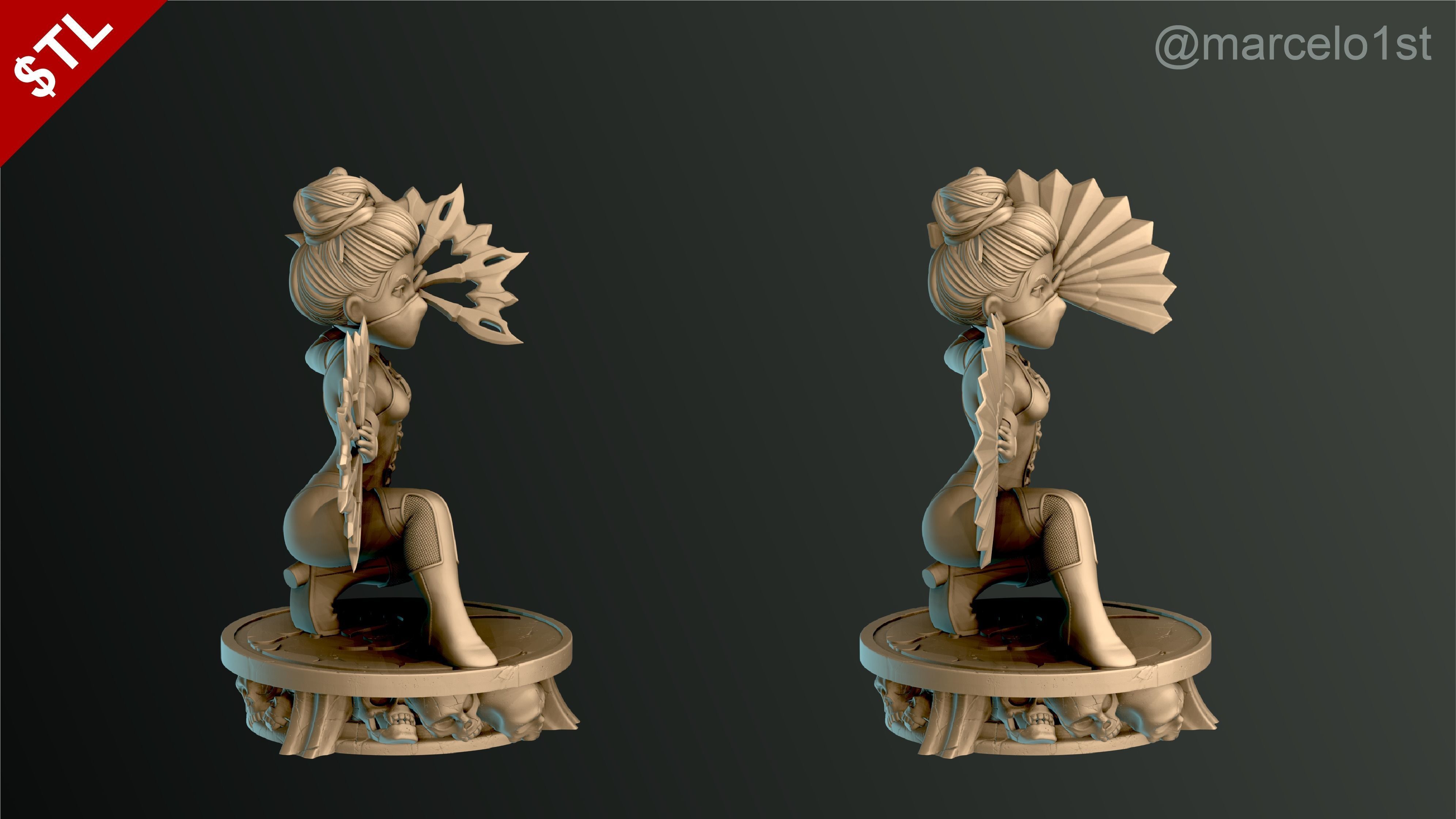 Kitana - Mortal Kombat 3 Statue 3D print model_15