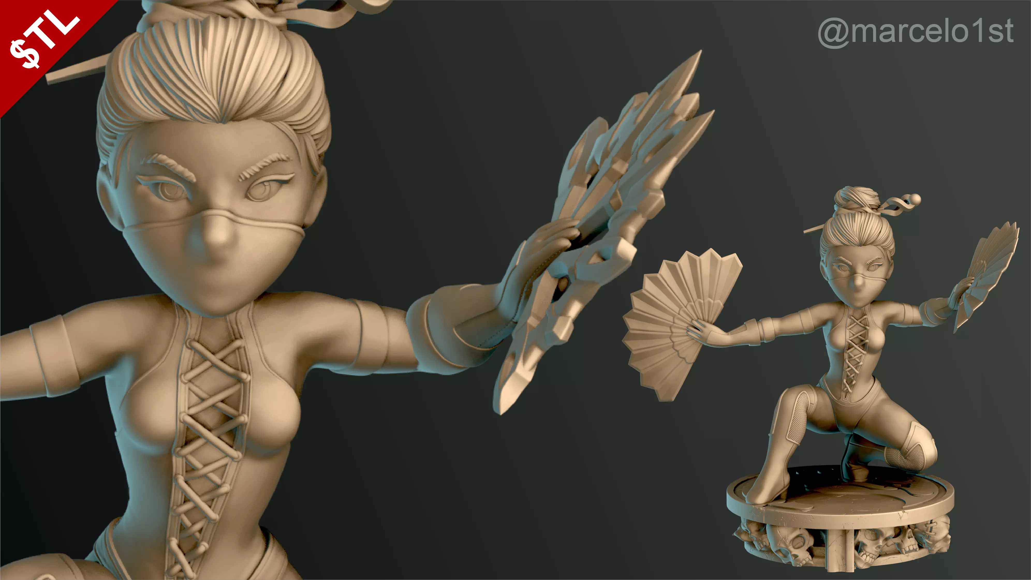 Kitana - Mortal Kombat 3 Statue 3D print model_0