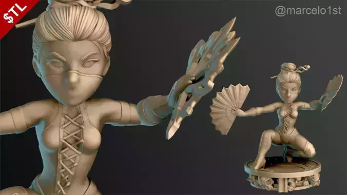 Kitana - Mortal Kombat 3 Statue 3D print model