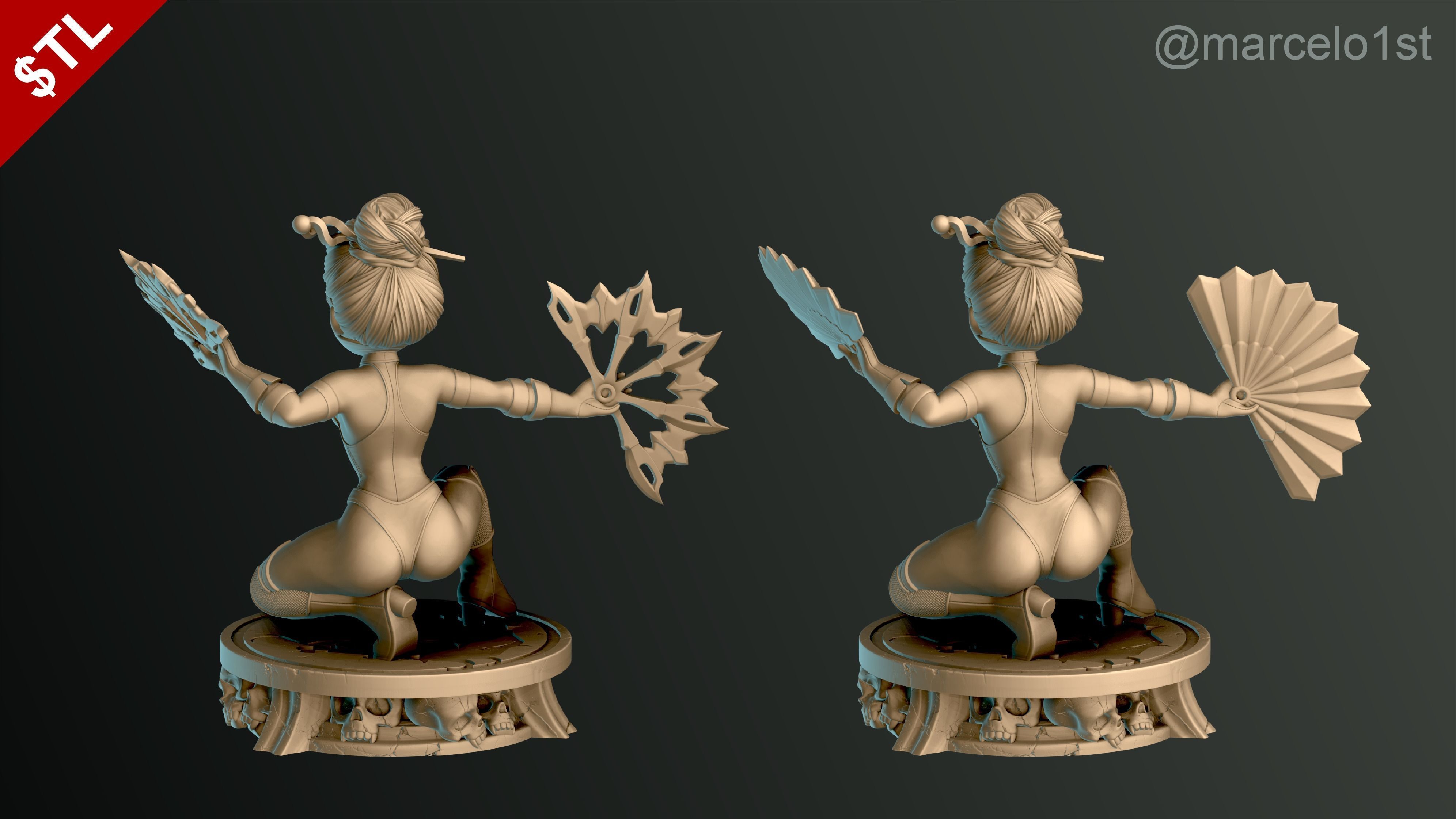 Kitana - Mortal Kombat 3 Statue 3D print model_11