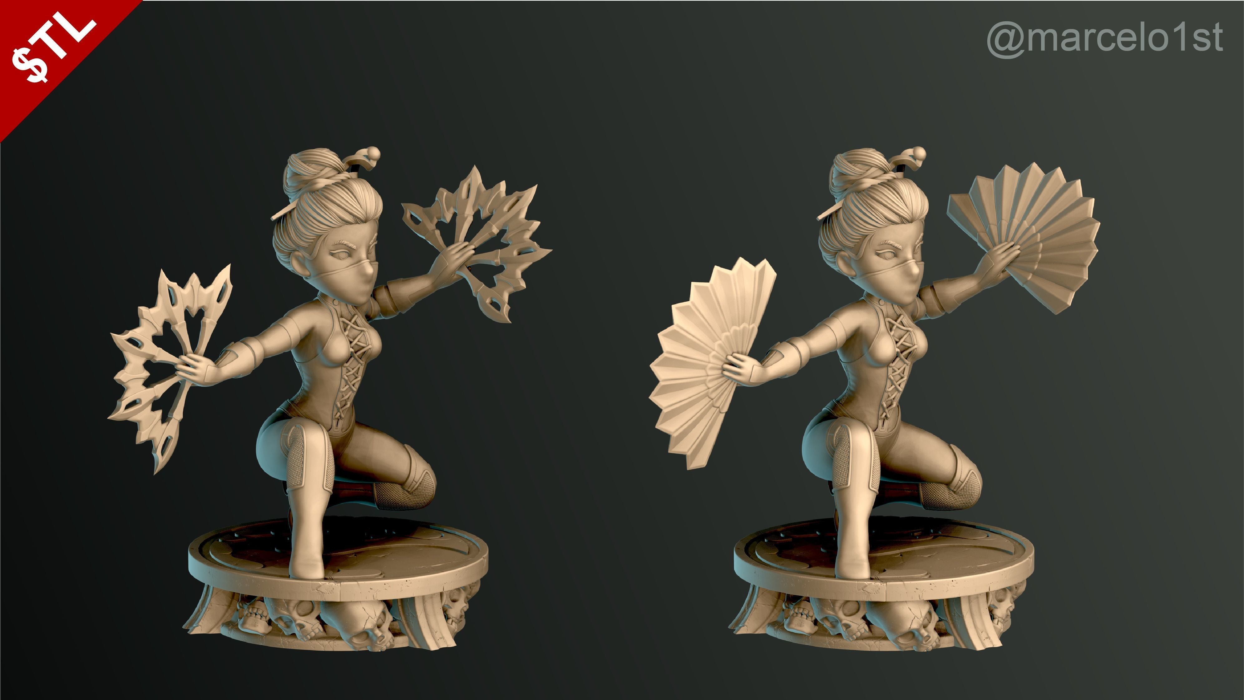 Kitana - Mortal Kombat 3 Statue 3D print model_17