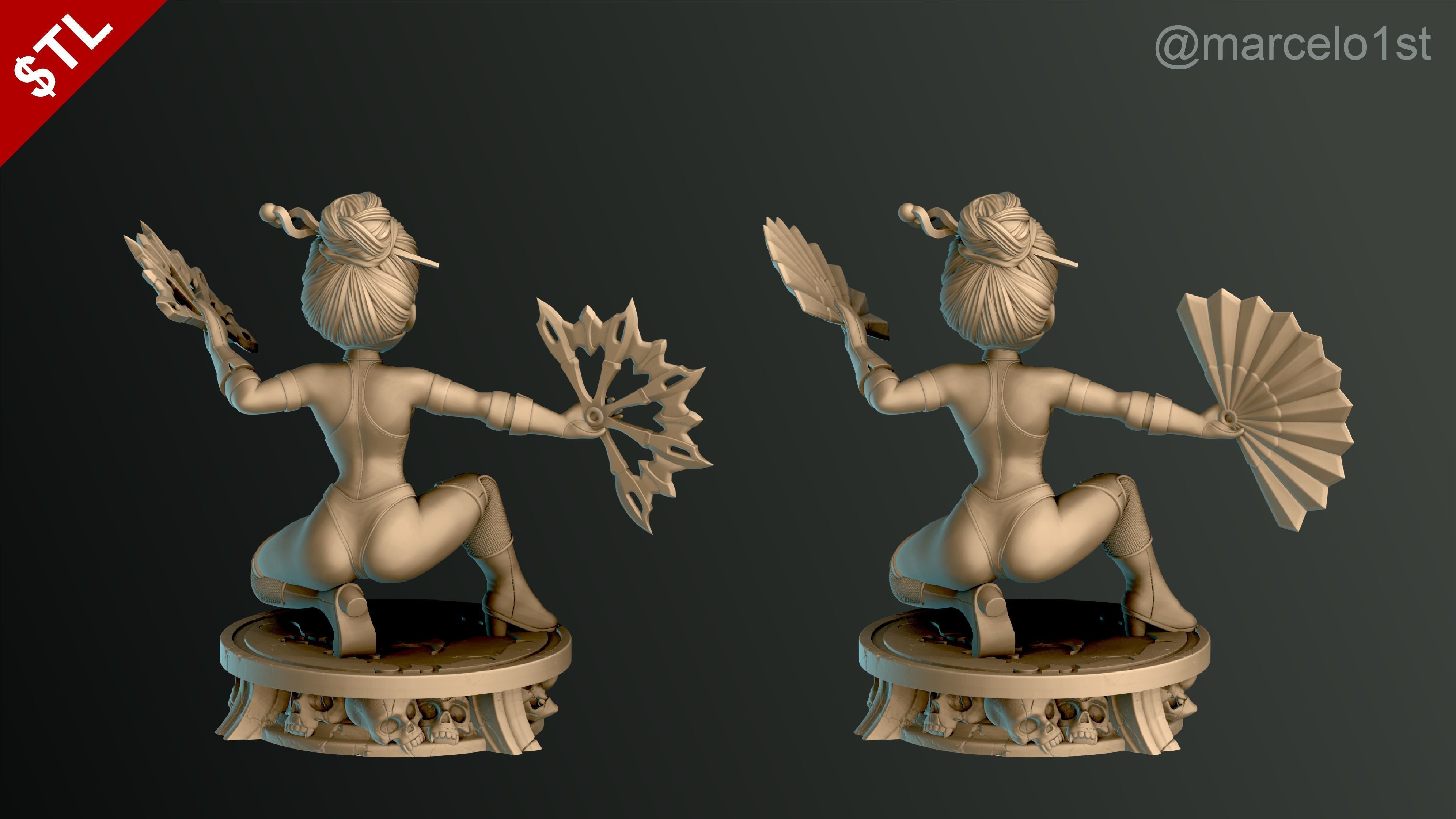 Kitana - Mortal Kombat 3 Statue 3D print model_12