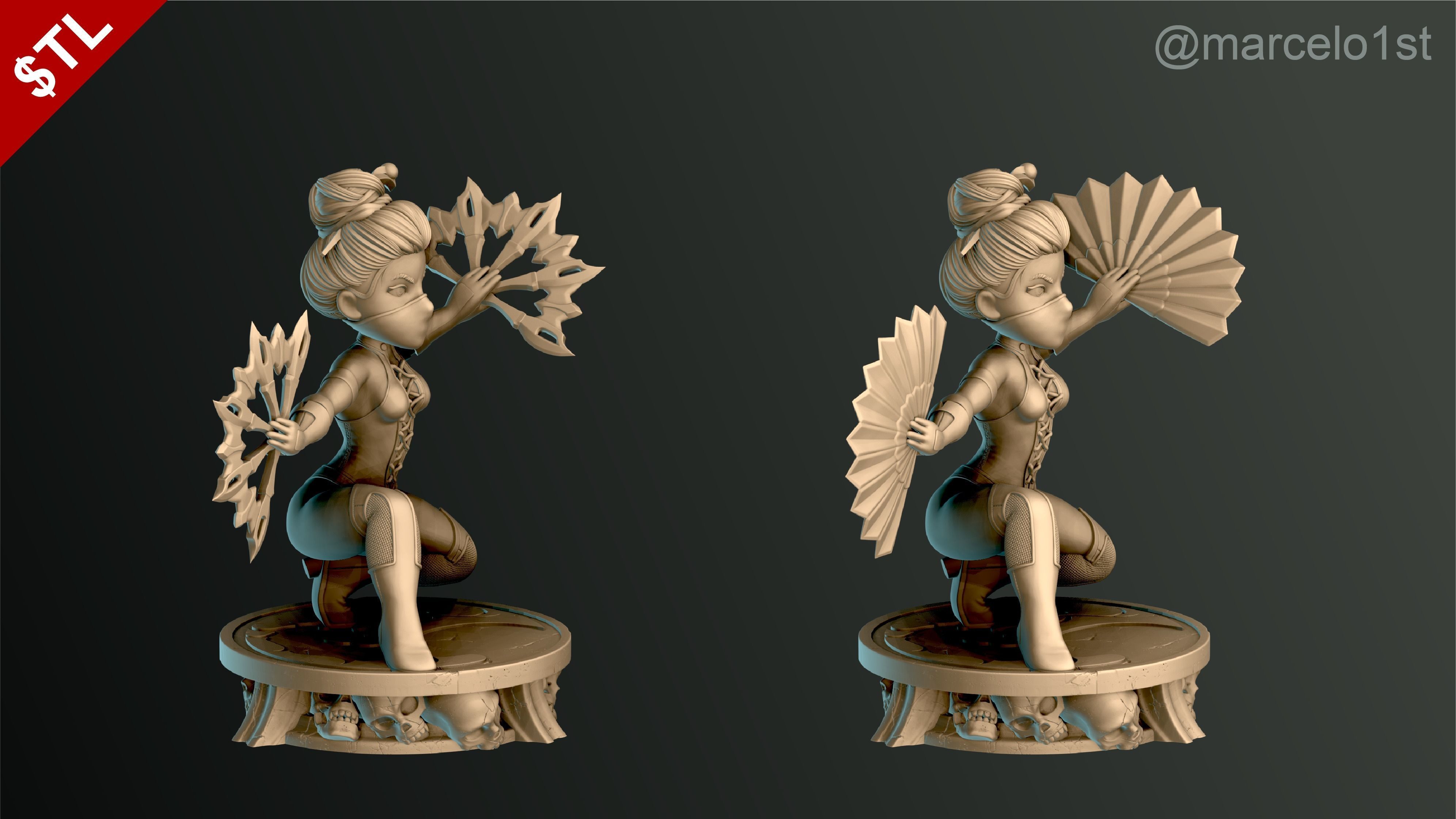 Kitana - Mortal Kombat 3 Statue 3D print model_16