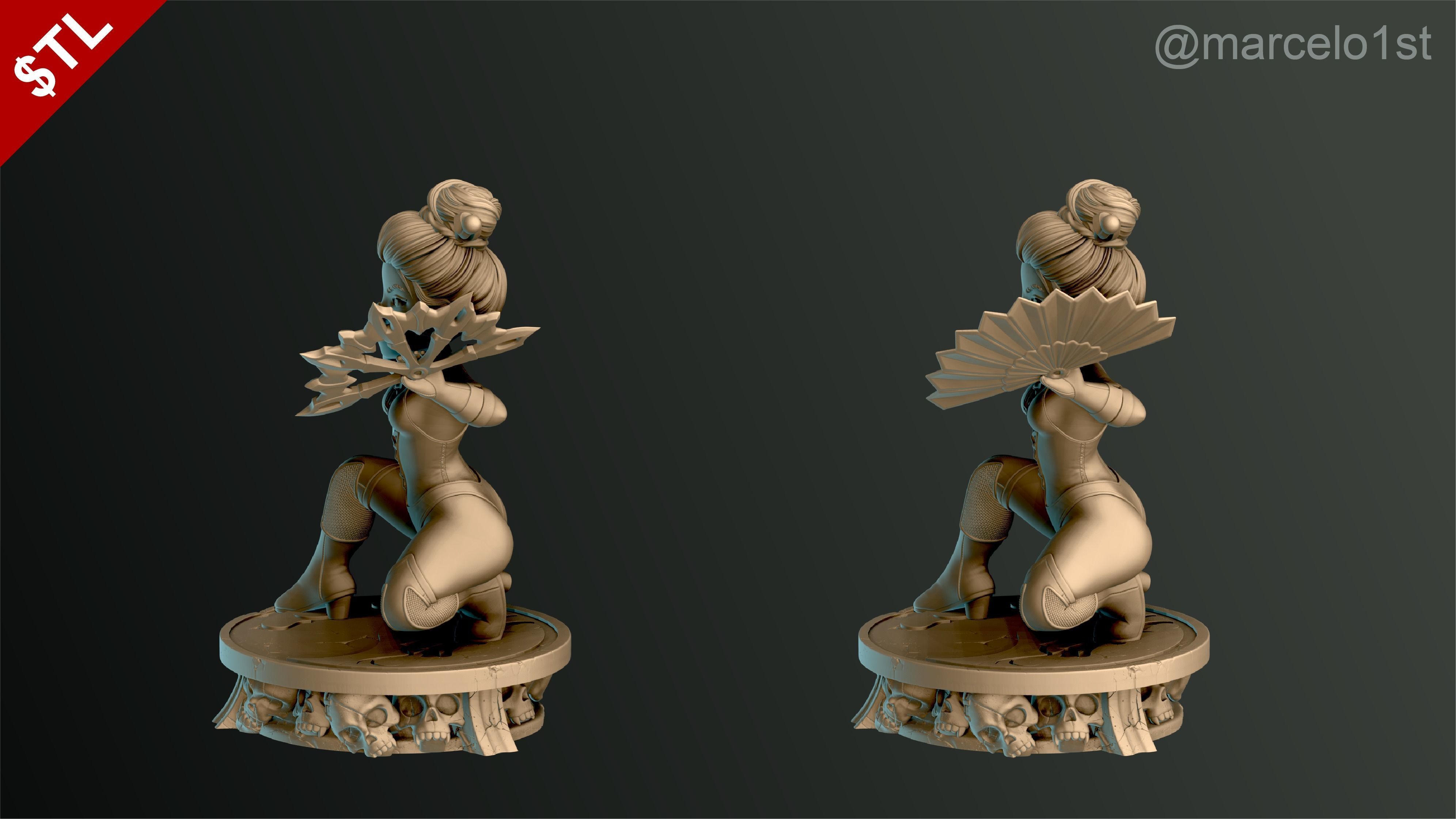 Kitana - Mortal Kombat 3 Statue 3D print model_8