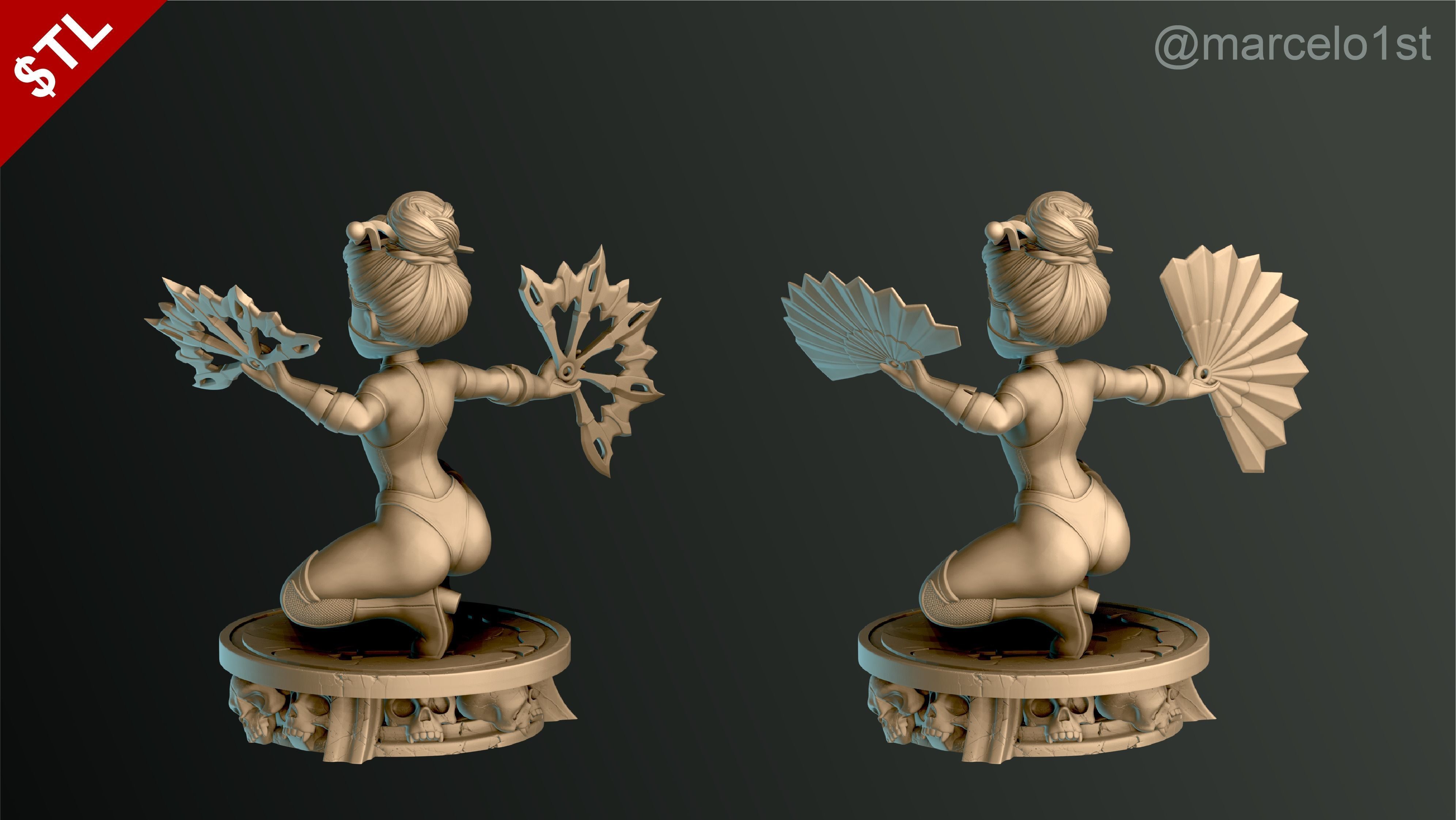 Kitana - Mortal Kombat 3 Statue 3D print model_10