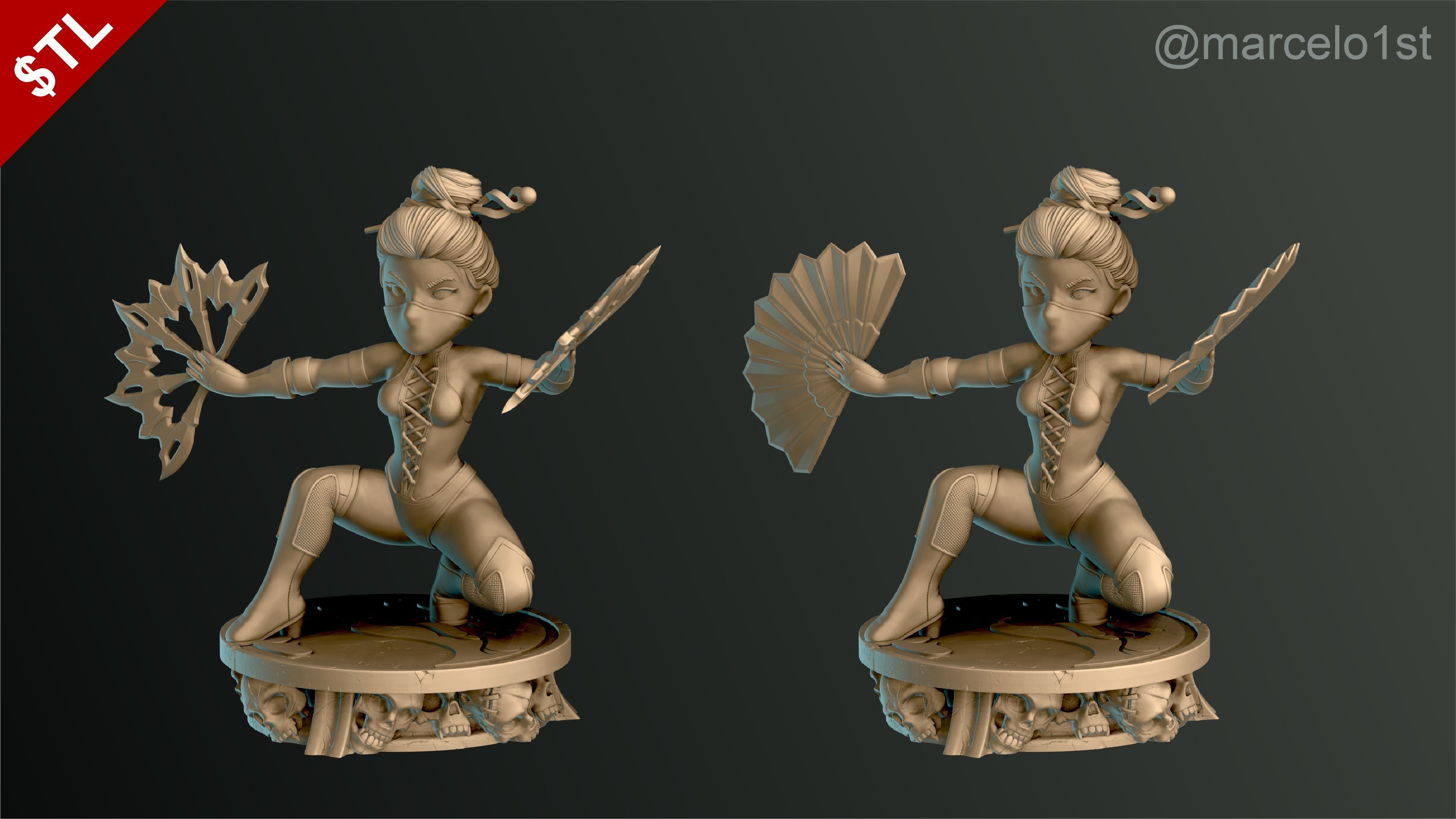 Kitana - Mortal Kombat 3 Statue 3D print model_5