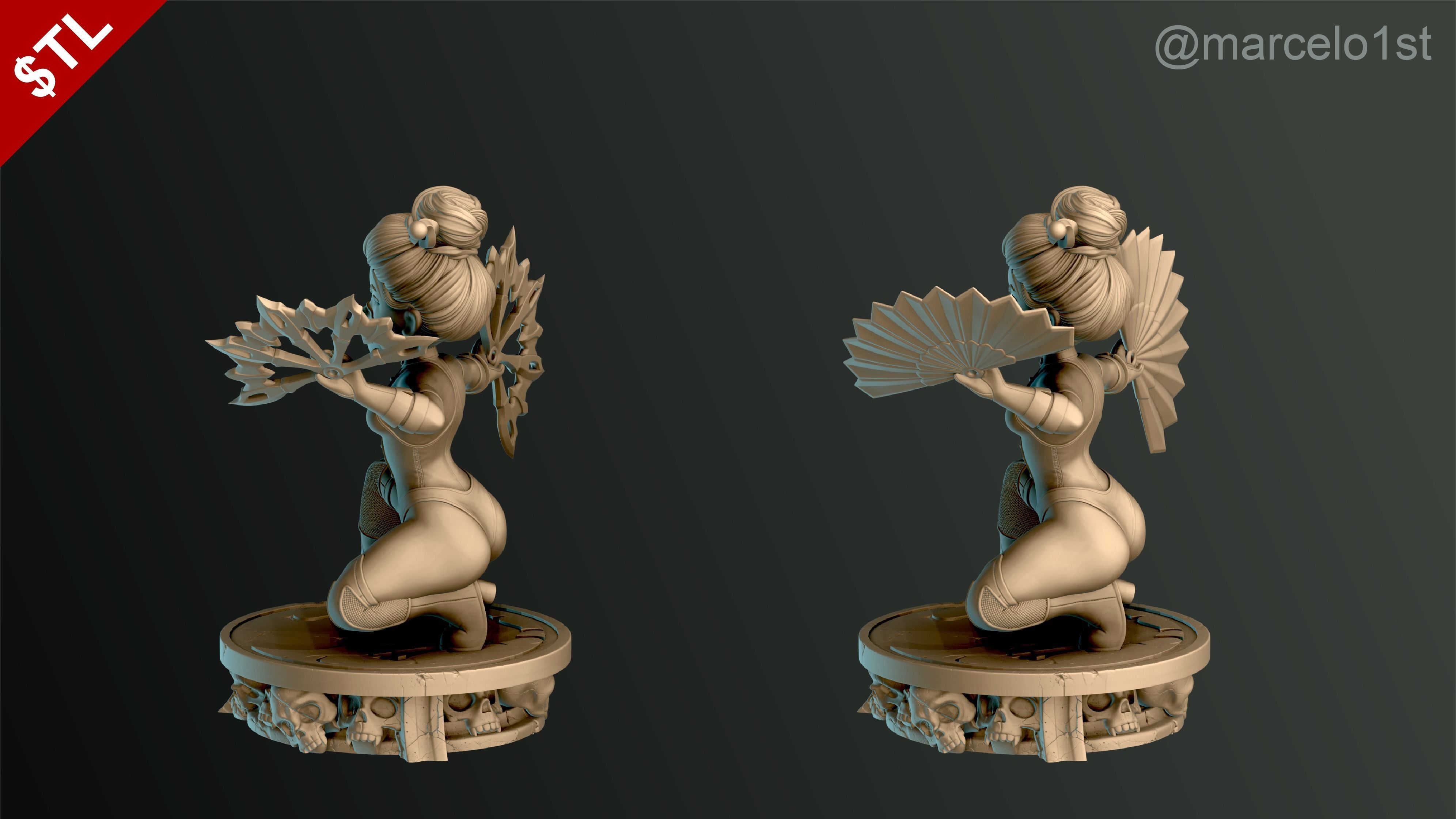 Kitana - Mortal Kombat 3 Statue 3D print model_9