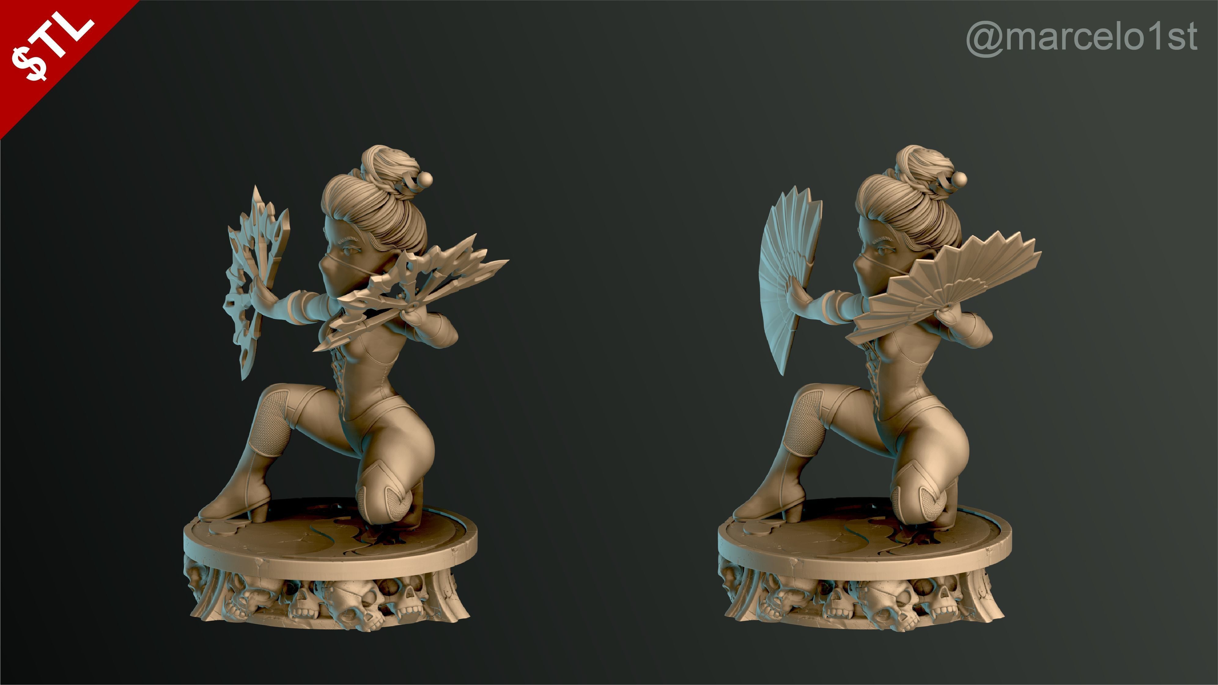 Kitana - Mortal Kombat 3 Statue 3D print model_7