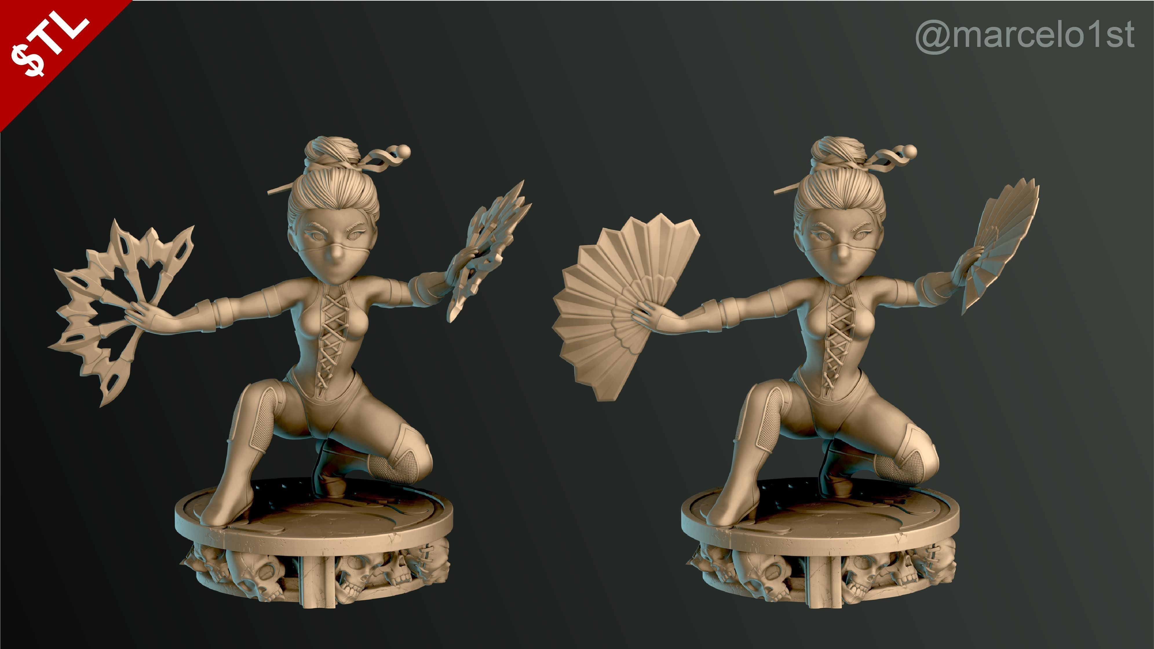 Kitana - Mortal Kombat 3 Statue 3D print model_21