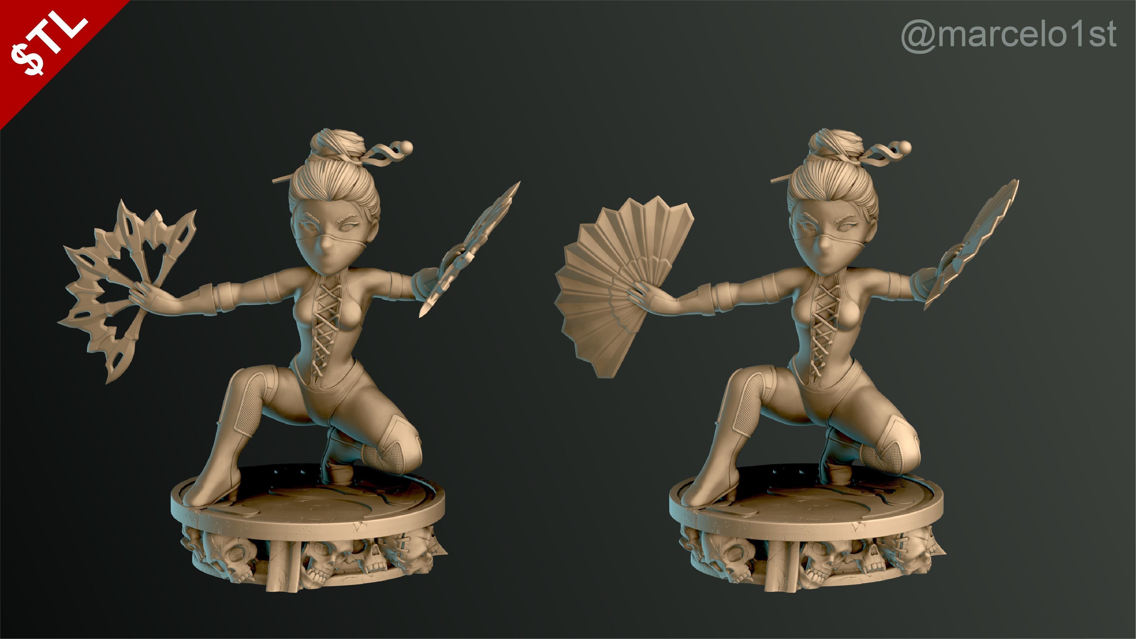 Kitana - Mortal Kombat 3 Statue 3D print model_4