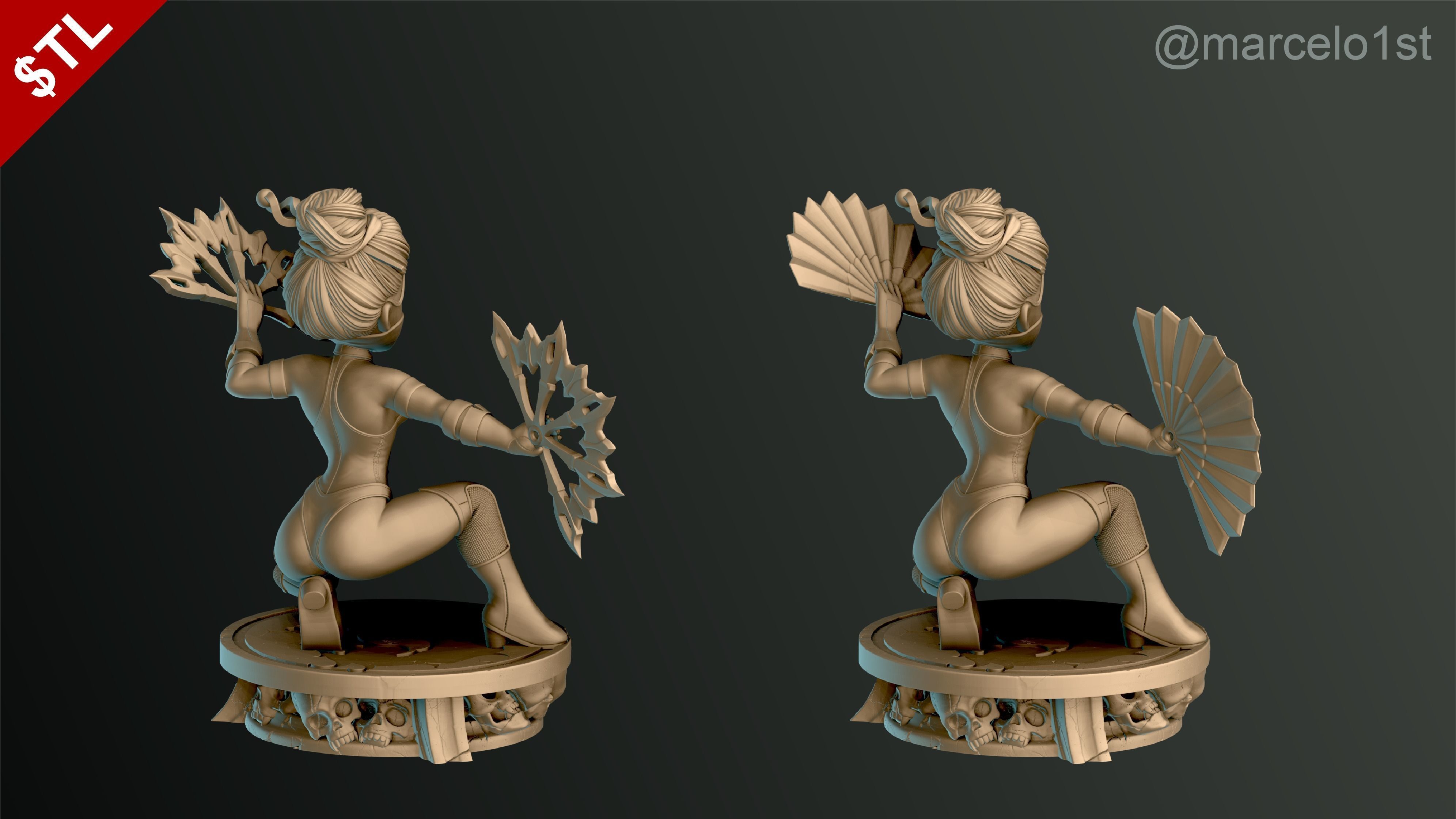 Kitana - Mortal Kombat 3 Statue 3D print model_13