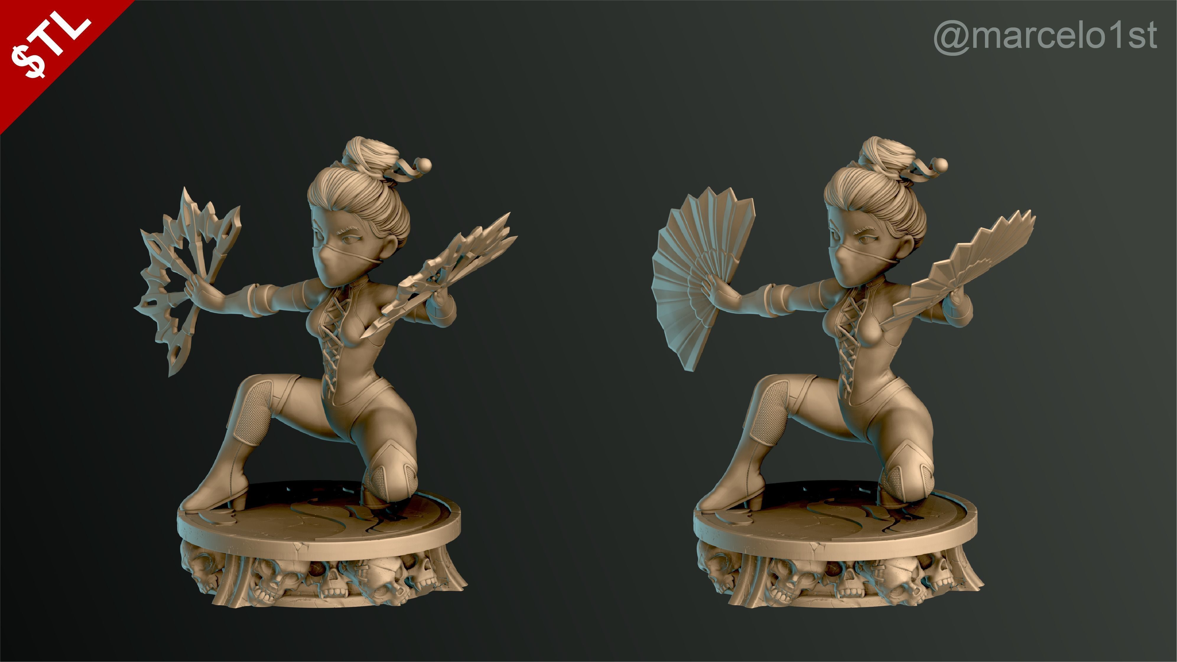 Kitana - Mortal Kombat 3 Statue 3D print model_6