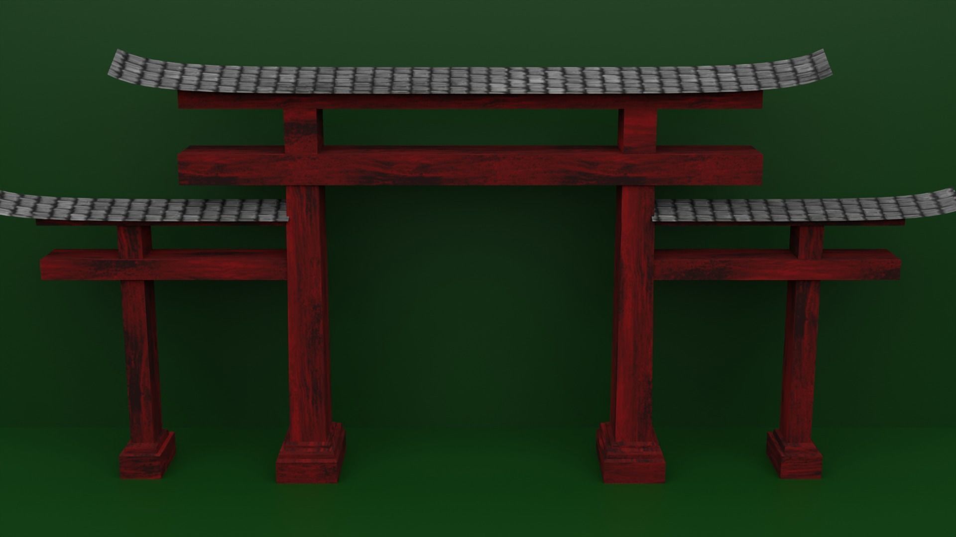RED TORII GATES 7 PACK for Eevee and Cycles Low-poly 3D model_7