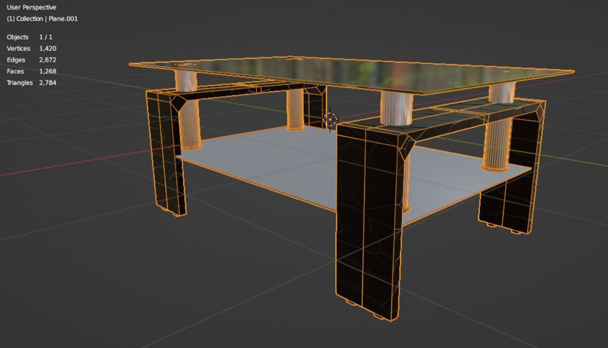 Journal Table  Low-poly 3D model_1