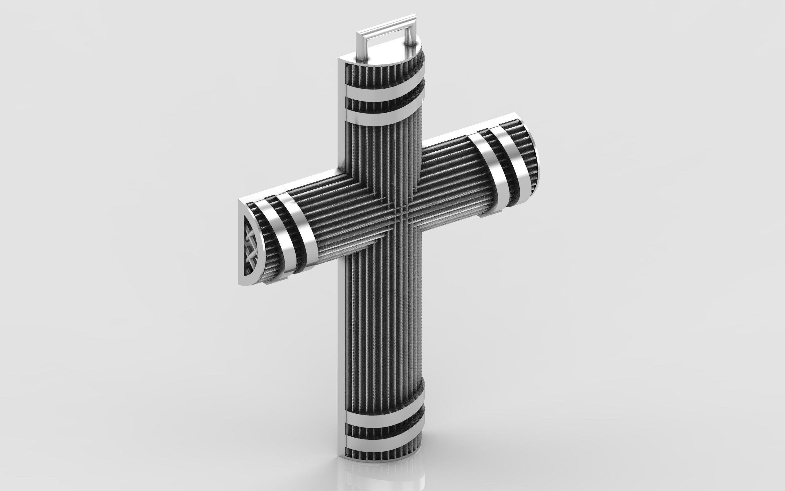 Cross patterned cross with texture saint jesus cristian 5 3D print model_8