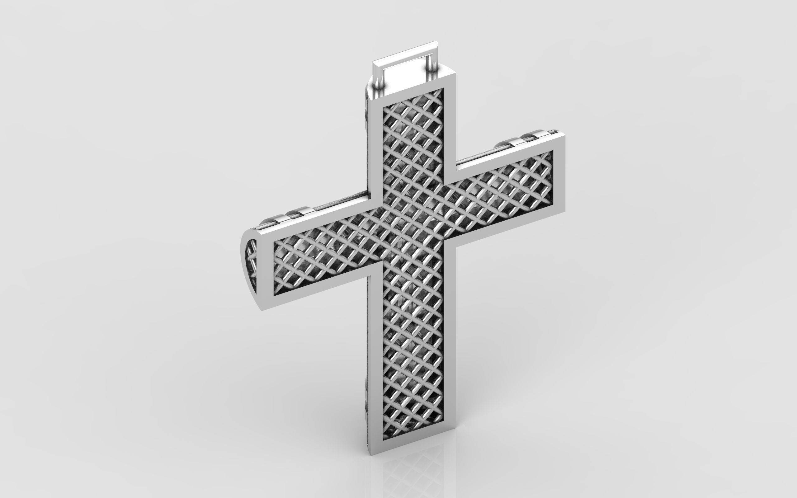 Cross patterned cross with texture saint jesus cristian 5 3D print model_2