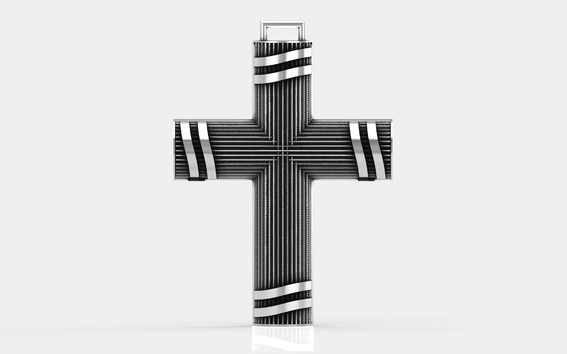 Cross patterned cross with texture saint jesus cristian 5 3D print model_0