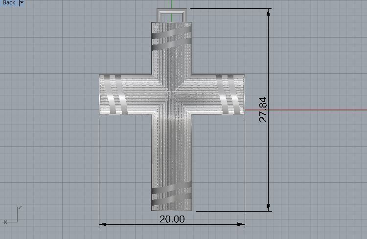 Cross patterned cross with texture saint jesus cristian 5 3D print model_20