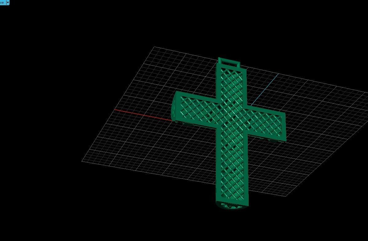 Cross patterned cross with texture saint jesus cristian 5 3D print model_26