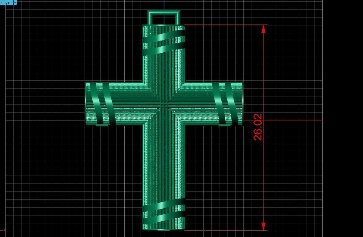 Cross patterned cross with texture saint jesus cristian 5 3D print model_3