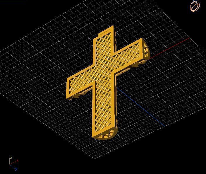 Cross patterned cross with texture saint jesus cristian 5 3D print model_24