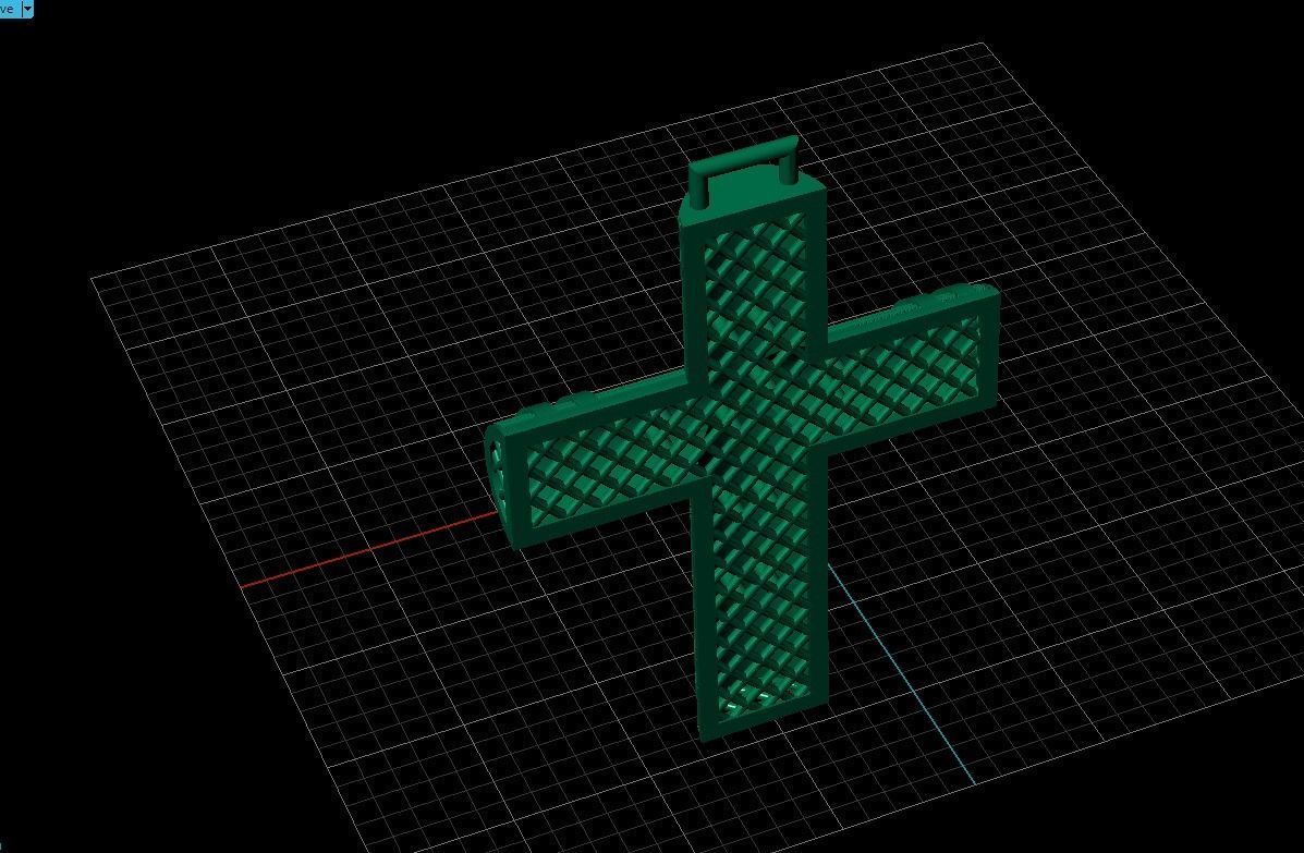 Cross patterned cross with texture saint jesus cristian 5 3D print model_31