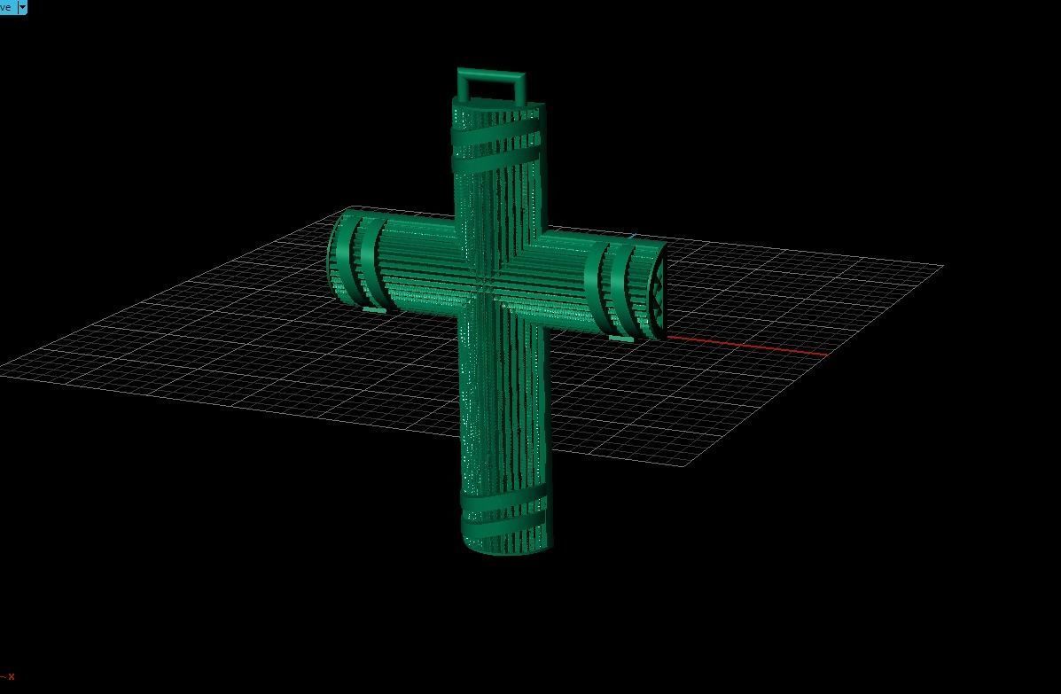 Cross patterned cross with texture saint jesus cristian 5 3D print model_9