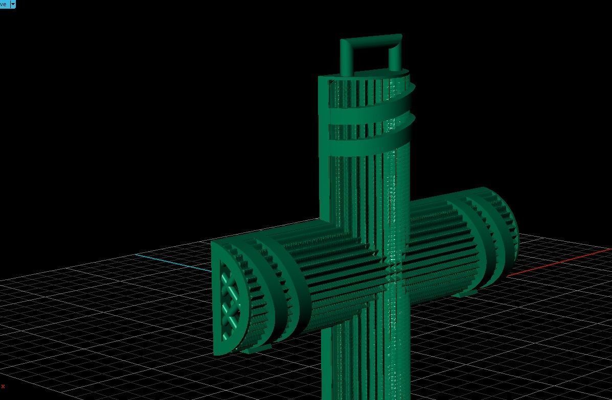 Cross patterned cross with texture saint jesus cristian 5 3D print model_13