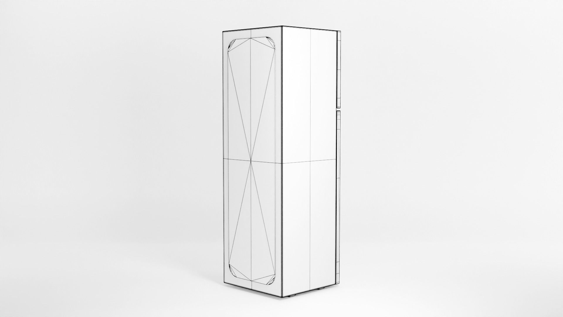 Refrigerator silver Low-poly 3D model_11