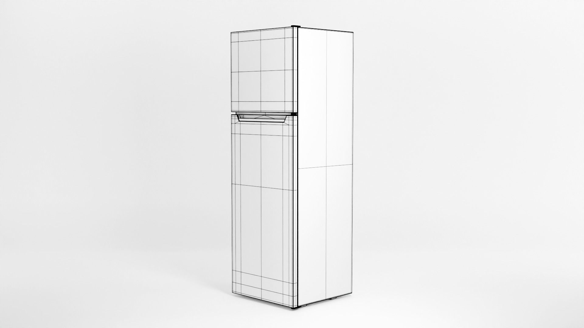 Refrigerator silver Low-poly 3D model_15