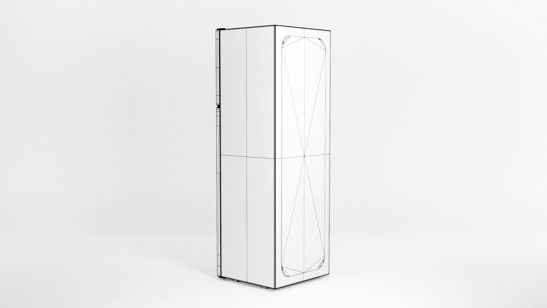 Refrigerator silver Low-poly 3D model_13