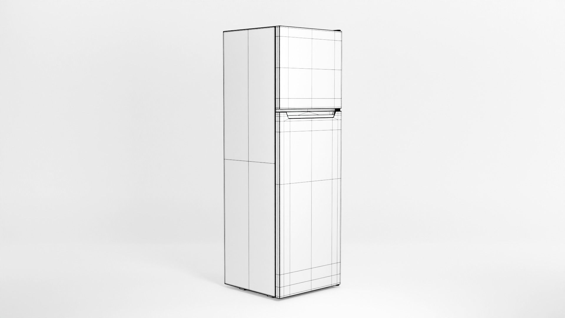 Refrigerator silver Low-poly 3D model_9