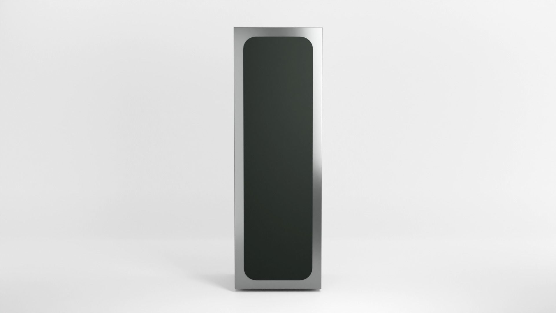Refrigerator silver Low-poly 3D model_4