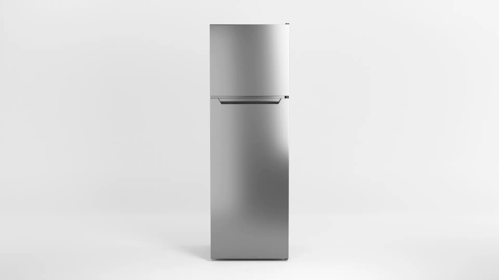 Refrigerator silver Low-poly 3D model_0