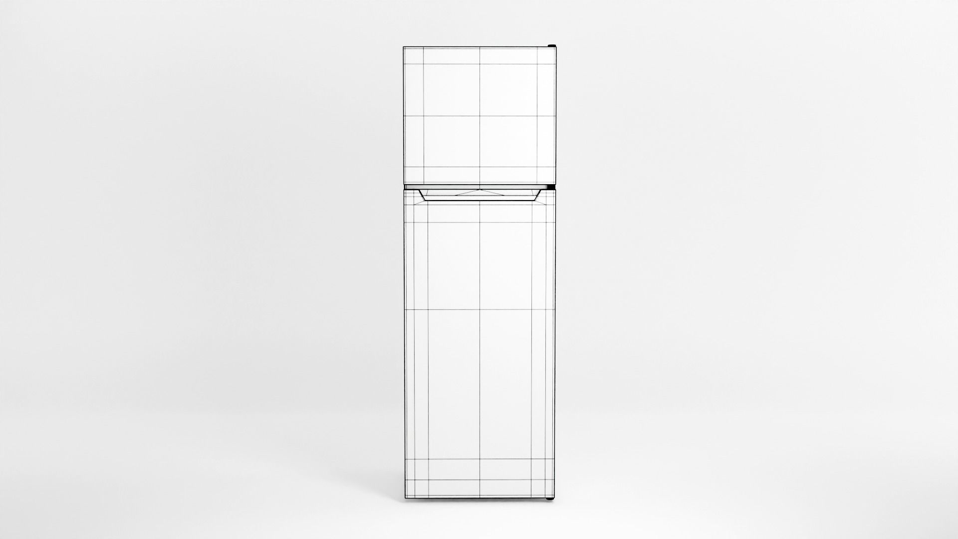 Refrigerator silver Low-poly 3D model_8