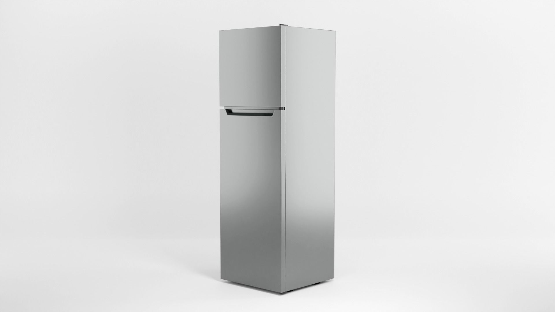 Refrigerator silver Low-poly 3D model_7