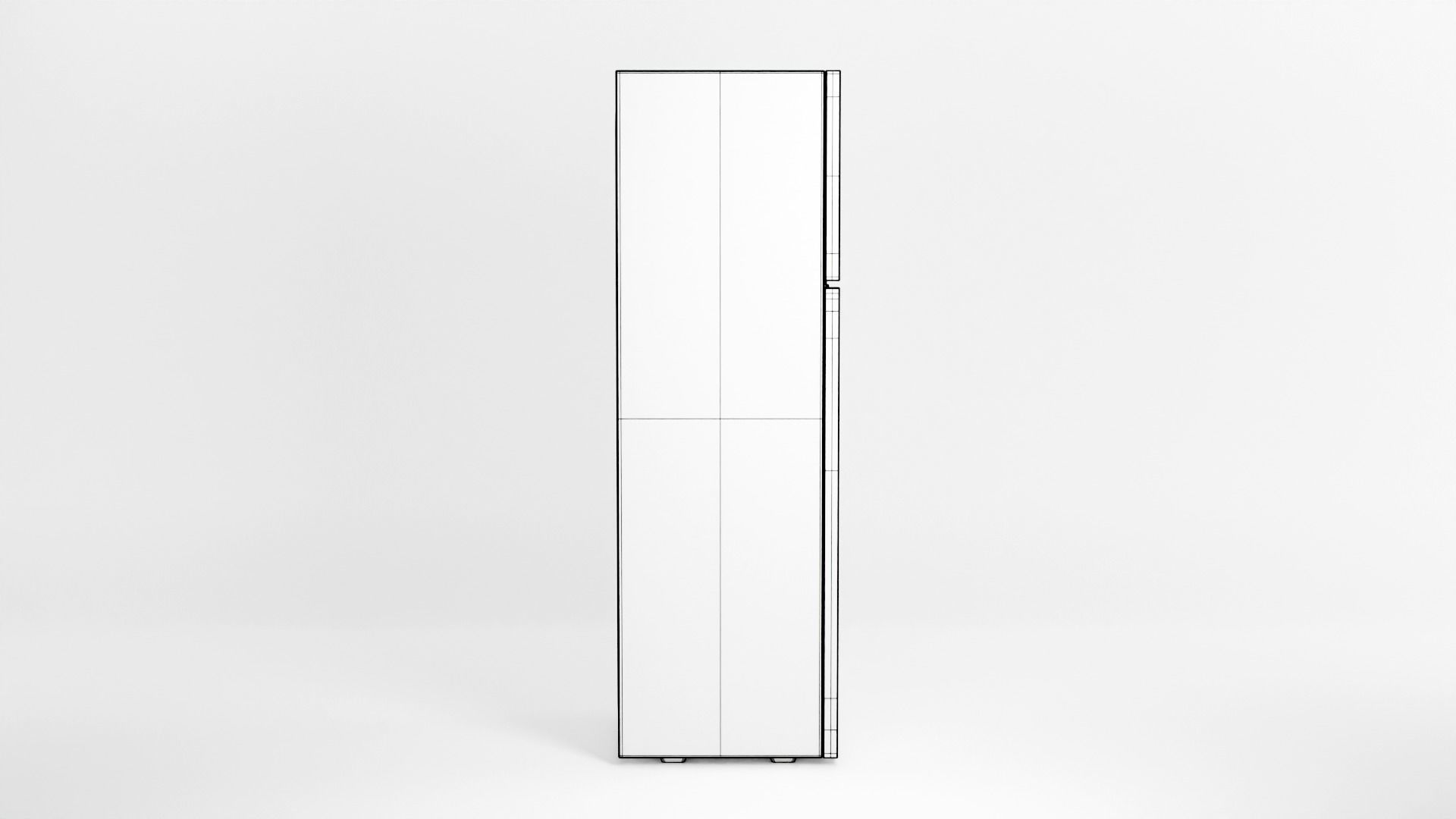 Refrigerator silver Low-poly 3D model_10