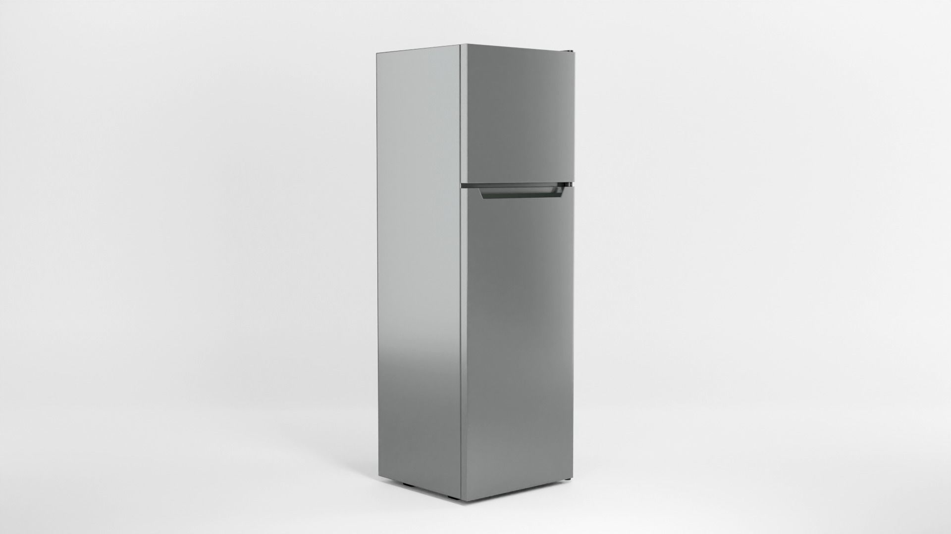 Refrigerator silver Low-poly 3D model_1